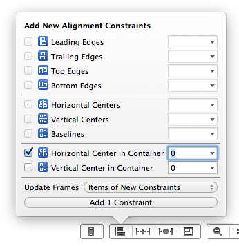 Align menu with values selected